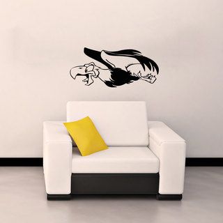 Funny Parrot Vinyl Wall Decal (Glossy blackEasy to applyDimensions 25 inches wide x 35 inches long )