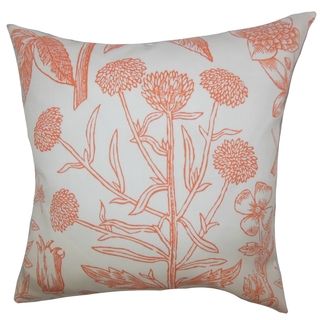 Neola Floral Down Filled Throw Pillow Orange