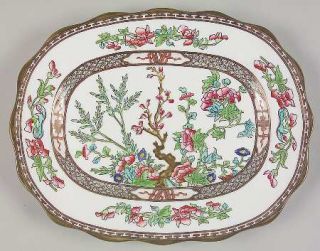 Coalport Indian Tree Multicolor (Scalloped,Older) 11 Oval Serving Platter, Fine