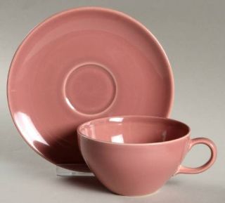Harmony House China Symphony Pink Flat Cup & Saucer Set, Fine China Dinnerware  
