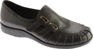 Womens Walking Cradles Accent   Black Waxy Soft Leather Casual Shoes