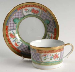 Christian Dior Byzantium Flat Cup & Saucer Set, Fine China Dinnerware   Multicol