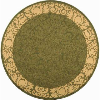 Indoor/ Outdoor Kaii Olive/ Natural Rug (53 Round) (GreenPattern FloralMeasures 0.25 inch thickTip We recommend the use of a non skid pad to keep the rug in place on smooth surfaces.All rug sizes are approximate. Due to the difference of monitor colors,