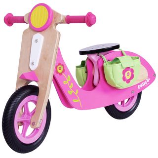 Dushi 2 Wheel Wooden Walking Girls Scooter (Multi coloredWeight 10.80 poundsDimensions 20.8 inches tall x 31.8 inches wide x 16.1 inches deep Encourages motor developmentSturdy wooden constructionRetro 70s designAssembly required )