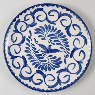 Anfora (Mexico) Puebla Blue Coupe Dinner Plate, Fine China Dinnerware   Blue Flo