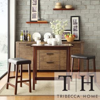 Tribecca Home Nova Cherry 3 piece Kitchen Counter Height Dining Set