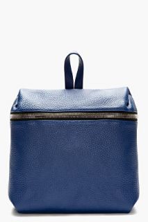 Kara Navy Grained Leather Backpack