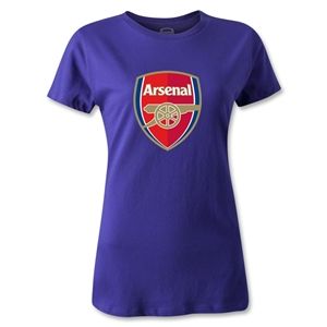 hidden Arsenal Crest Womens T Shirt (Purple)