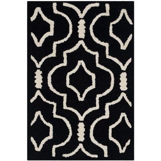 Safavieh Handmade Moroccan Cambridge Black/ Ivory Wool Rug (2 X 3)