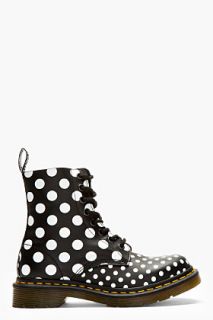 Dr. Martens Black Polka Dot Chay 8_eye Ankle Boots