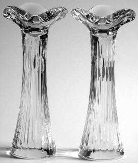 Waterford Ballet Candlestick/Single 8 (Set 2)   Clear,Vertical Cuts,No Trim