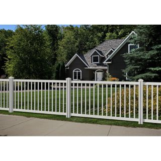 Wam Bam Premium Yard and Pool Vinyl Fence Panel with Post and Cap   4 ft.