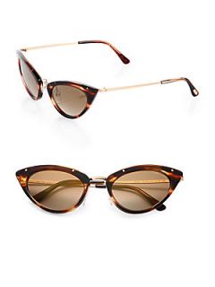 Tom Ford Eyewear Grace Cats Eye Sunglasses   Havana Brown