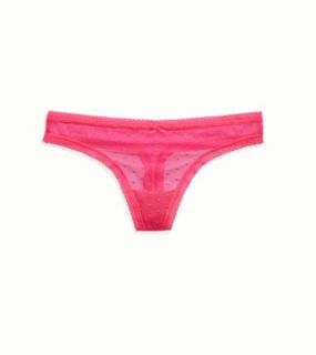 Voltage Pink Aerie for AEO Dot Mesh Thong, Womens M