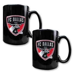 hidden FC Dallas 2 pc. Black Ceramic Mug Set