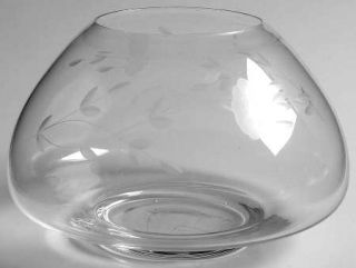 Princess House Crystal Heritage Globe Vase   Gray Cut Floral Design,Clear
