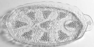 Anchor Hocking Vintage Clear Snack Plate Only No Punch Cup   Clear,Grape Cluster