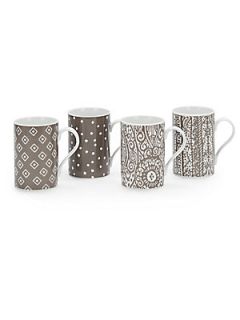 Casablanca Porcelain Mugs/Set of 4   Brown
