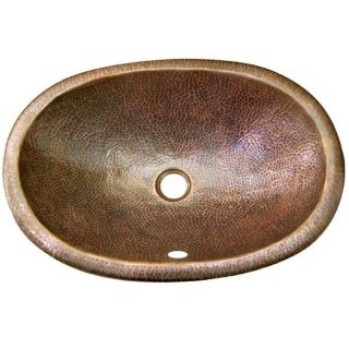 Oval Copper Self Rim Antique Finish Lavatory Sink