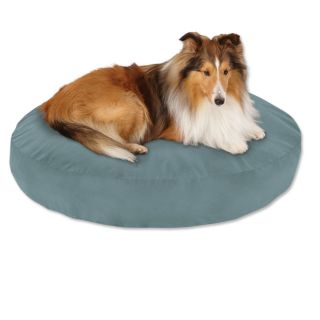Tough Chew Round Dog Bed With Poly Pad / X large Dogs 70 110 Lbs., Blue/Gray,