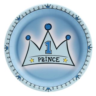 Lil Prince 1st Birthday Dinner Plates