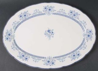 Lenox China Blue Ribbon 16 Oval Serving Platter, Fine China Dinnerware   Lantan