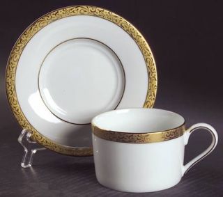 Nikko Gold Filigree Flat Cup & Saucer Set, Fine China Dinnerware   Fine China,Go