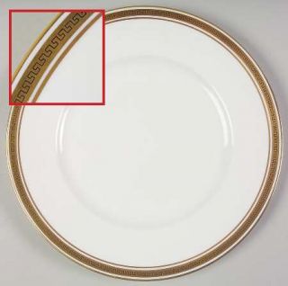 Coalport Greek Key Dinner Plate, Fine China Dinnerware   Black Greek Key On Gold