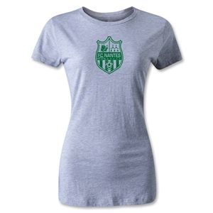 hidden FC Nantes Distressed Crest Womens T Shirt (Gray)
