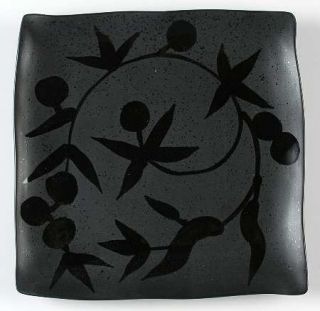 Pfaltzgraff Noir Garden Dinner Plate, Fine China Dinnerware   All Black,Textured