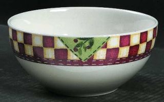 Thomson Country Home Soup/Cereal Bowl, Fine China Dinnerware   Red/White Check B