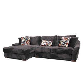 Alyssa Two piece Ebony Sectional Sofa