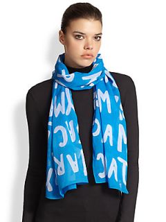 Marc by Marc Jacobs Adults Suck Logo Scarf   Spring Sky