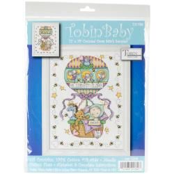 Balloon Ride Birth Record Counted Cross Stitch Kit   11 X14 14 Count