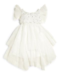 Biscotti Toddlers & Little Girls Embellished Princess Dress   Ivory