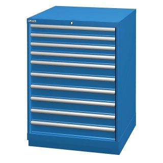 Lista 28 1/4 Wide 10 Drawer Cabinets   210 Compartments   Keyed Alike   Bright Blue   Bright Blue