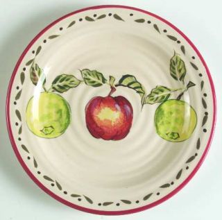Home Trends Apple Grove Salad Plate, Fine China Dinnerware   Green Leaf&Dot Bord