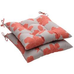 Outdoor Gray And Coral Floral Tufted Seat Cushion (set Of 2) (Grey, coralMaterials 100 percent polyesterFill 100 percent virgin polyester fiber fillClosure Sewn seam Weather resistantUV protectionCare instructions Spot clean onlyDimensions 19 inches 