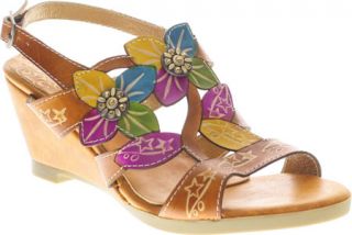 Womens Spring Step Couture   Camel Leather Ornamented Shoes