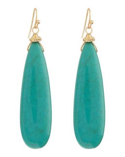 Oblong Drop Earrings, Turquoise