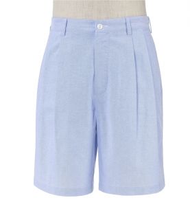 Stays Cool Cotton Pleated Oxford Shorts Extended Sizes JoS. A. Bank