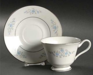 Oxford (Div of Lenox) Foxcroft Footed Cup & Saucer Set, Fine China Dinnerware  