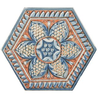Somertile Hextile Basilica Sere Porcelain Decor Floor And Wall Tile (1 Each) (Multi Material Porcelain Finish Glazed/ glossy/ matteDimensions 8 inches long x 7 inches wide x 0.375 inch deepEasy to install Grade 1, first quality porcelain tile for floor
