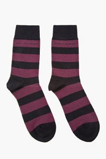 Tiger Of Sweden Black And Burgundy Stripe Aberlardo Socks