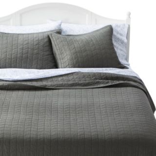 Threshold Vintage Washed Solid Quilt   Gray (King)