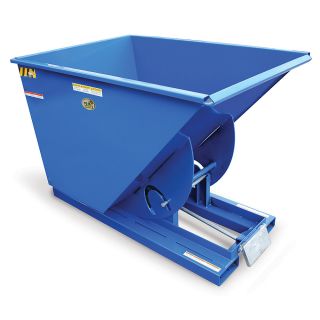 Vestil Self Dumping Steel Hoppers   6000 Lb. Capacity   69Lx92Wx52H   Blue