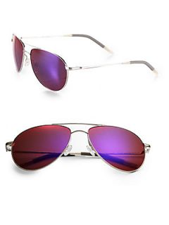 Oliver Peoples Benedict Aviator Sunglasses   Silver