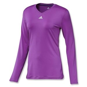 adidas Womens TechFit Long Sleeve T Shirt (Purple)