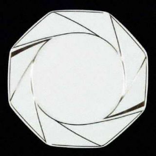 Ranmaru Crystalline White Salad Plate, Fine China Dinnerware   Gold Geometric Li