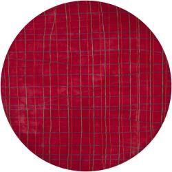Hand tufted Mandara Red New Zealand Wool Rug (79 Round)